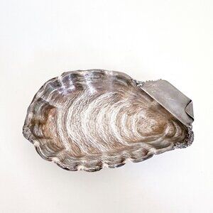 ANTIQUE STERLING SILVER WOOD & HUGHES OYSTER SHELL DISH